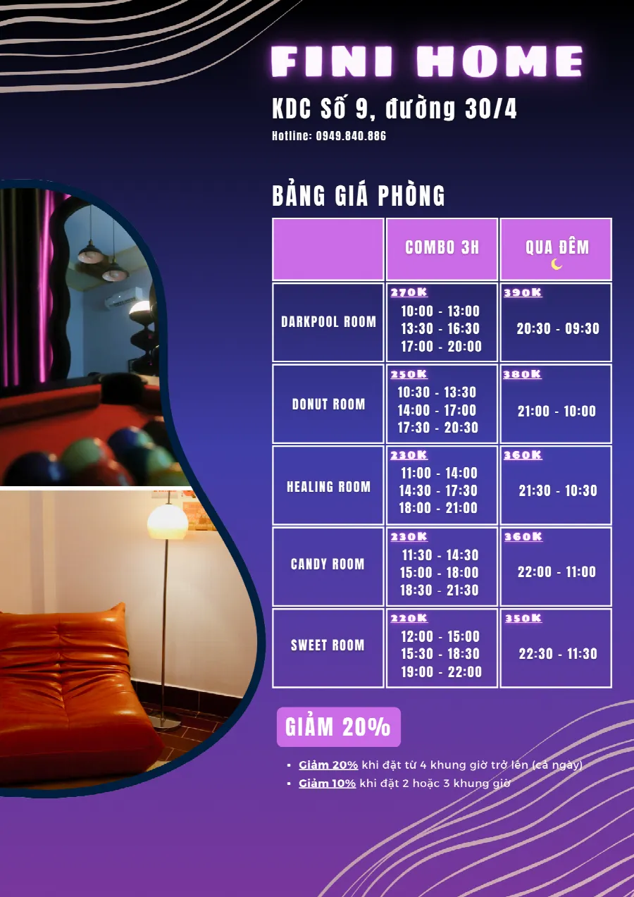Không gian phòng tại Fini Home